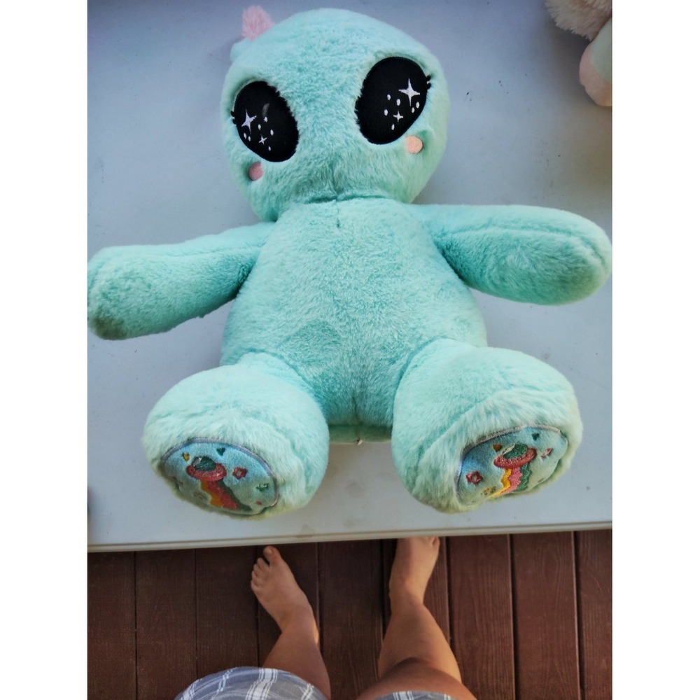Under One Sky Alien Plush Stuffed Animal Medium Green Weighted Sensory UFO NWT